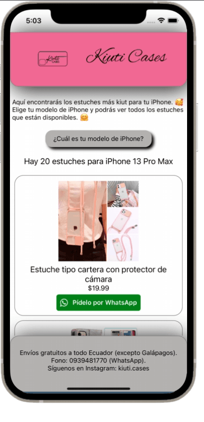 Vista previa del proyecto: Kiuti Cases (iOS)